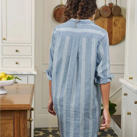 Frank & Eileen Hunter Blue Multi Stripe, Classic Linen Medium B1065 - Picture 2 of 7